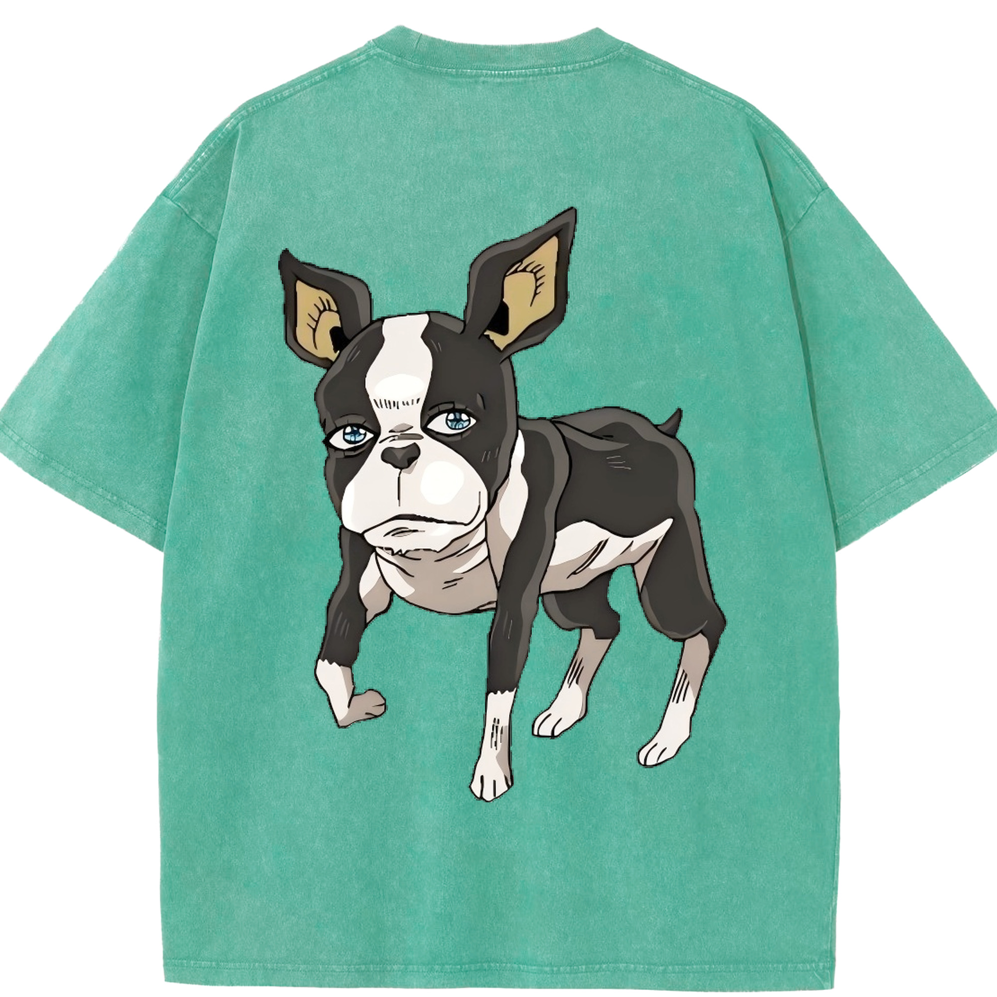（画像用） ジョジョの奇妙な冒険 イギー JoJo's Bizarre Adventure Iggy 綿100% ヴィンテージ風 半袖Tシャツ（背面プリント）
